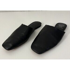 Vince Camino Women’s Black Leather Flats Mules Size 8 Minimalist Comfort